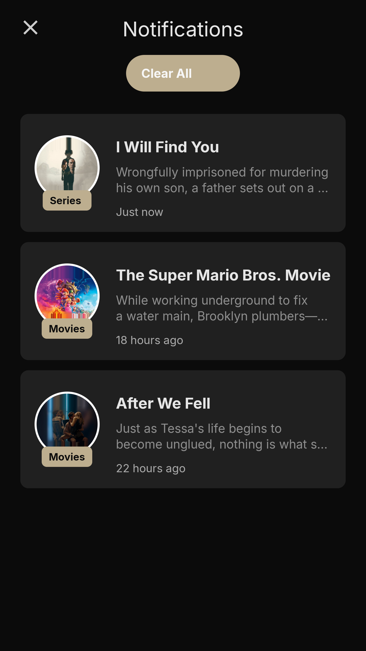 Current EasyPlex 2.4 mobile notification history